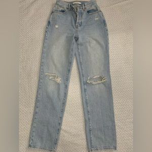 PACSUN light wash dad jeans.